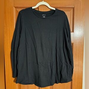 J. Jill Black Long Sleeve Top